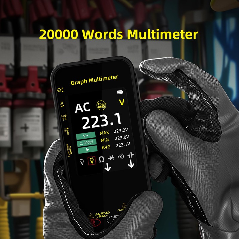 BSIDE Portable Digital Multimeter 20000 Word mV Voltmeter Rechargeable 3.2''