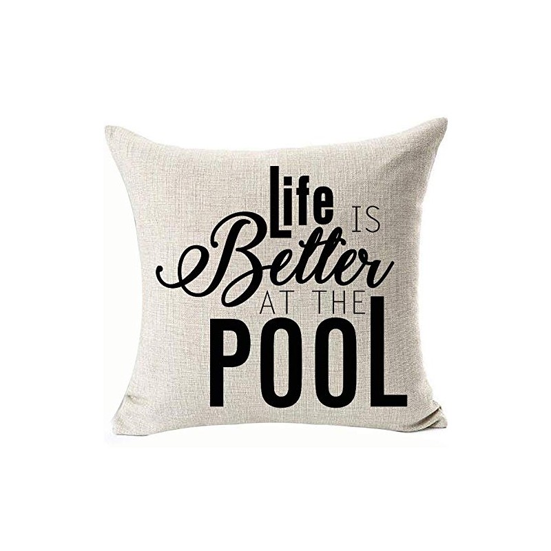 HomeTow Life is Better at The Pool Pillowcases Pillowcovers 18x18inch