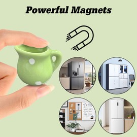 4 Pcs Vase Fridge Magnets – 3D Mini Plant Magnets, Cute Ceramic Fridge Magnets, for Refrigerator Decoration, Kitchen, Locker, Office Decoration, Funny and Functional Gift