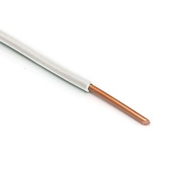THE CIMPLE CO 10 Feet (3 Meter) - Insulated Solid Copper THHN/THWN Wire - 12 AWG, Wire is Made in The USA, Residential, Commerical, Industrial, Grounding, Electrical Rated for 600 Volts - in White
