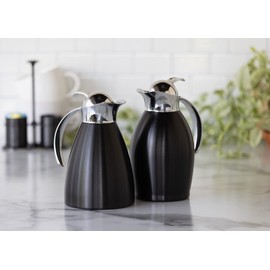 Service Ideas NIC10BSPBBX Nicollet Series, Vacuum Insulated Carafe, Stainless Vacuum, 33.8 Ounce, Black Onyx