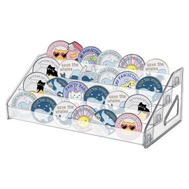 FINGERINSPIRE 4 Tier Acrylic Riser Display Stands 12.20x5.91x4.33Inch Clear Acrylic Badge Display Shelves Makeup Organizer Perfume Organizer Shelf for Figure Anime Badge Cupcake Candy Food