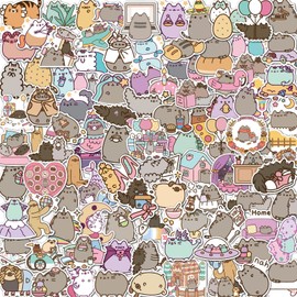 Fat Kitten Stickers, Pack of 100 Cute Cat Stickers, Natural Cute Cartoon Graffiti Waterproof Vinyl Stickers for Laptop, Scrapbook, Motorcycle, Suitcase, Skateboard, Teens