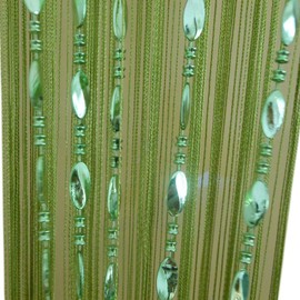ZiDeTang Button Beaded Door Curtain Fringe Tassel Living Room Divider Curtain (39.30" x 78.50", Green)