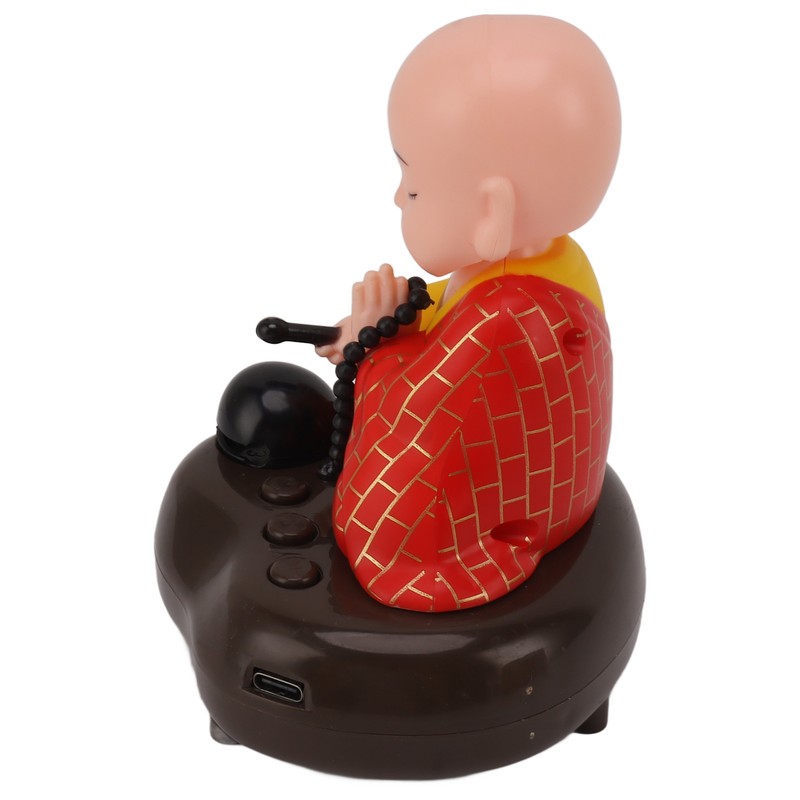 Little Monk Figurine USB Charging 6 Songs Music LED Nodding