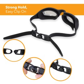 Adult Swimming Goggles for Men and Women – Swim Goggles with UV Protection, Antifog, Leakproof & Quick Adjust Quick Release System – Competitive Swim Goggles with Case (Black)