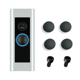4 Pack Doorbell Button Replacement With 2 Pack Screws - Doorbell Pro Pro2 Peephole Camera and Video Doorbell Elite Buttons Replacement - Repair Split Cracked Broken Button (Black)
