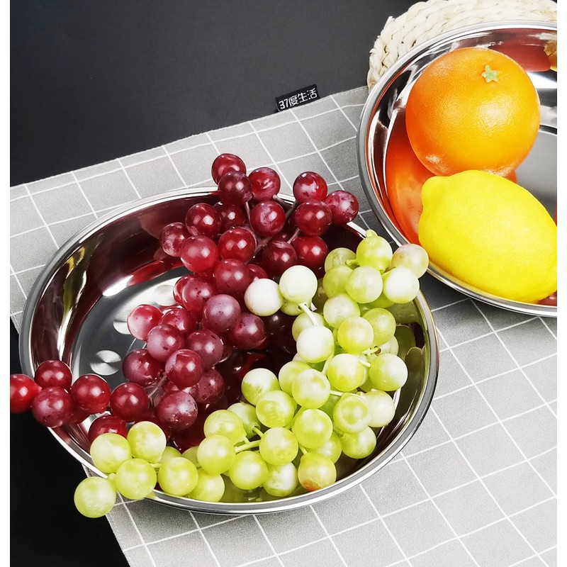 Dehouse 4-Pack Stainless Steel Metal Dinner Plates