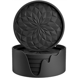 Timotech Set de 6 Posavasos de Silicona Antideslizantes, Posavasos Absorbentes, Posavasos de Mesa para Bebidas, Tapete para Bebidas Calientes o Frías, Portavasos para Escritorio, Coasters