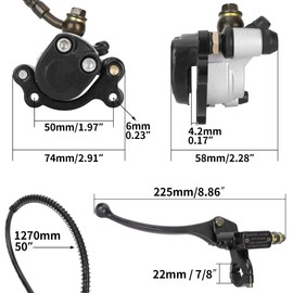 Hydraulic Brake Master Cylinder Caliper With Brake Pad Assembly Hose Tube for 97cc 2.8HP Baja Doodlebug Dirtbug DB30 Mini Bike Dirt Bike Moto - High Braking Force