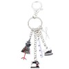 WEVENI Alloy Sewing Machine Key Ring Scissors Ruler Iron Jewellery