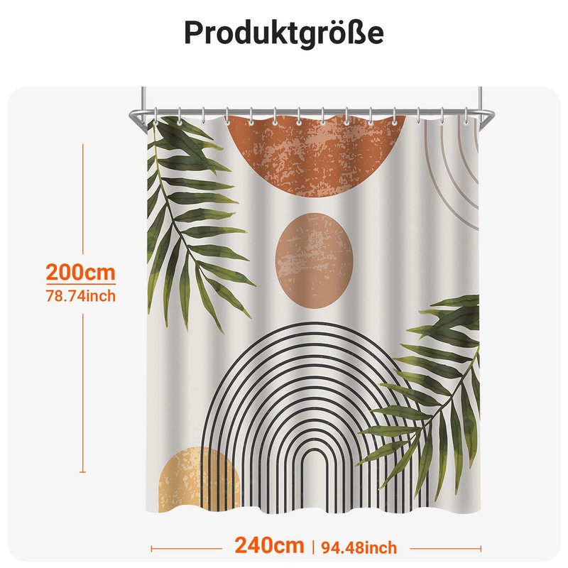 Lerores Shower Curtain 240 x 200 cm