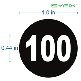 Consecutive Number Vinyl Stickers – 1 to 100, 1-inch, 1 Set – Black Self Adhesive Premium Decal. Ideal for Inventory, Storage, Organizing, Boxes, Bins, Toolbox, Lockers and More. Indoor & Outdoor