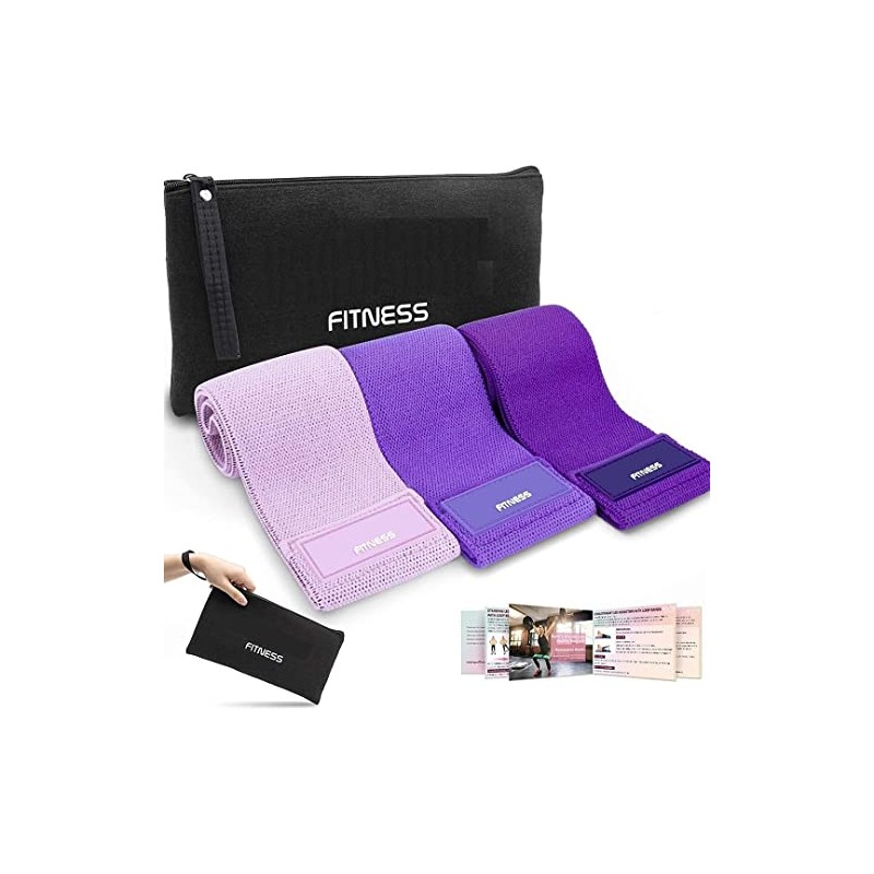 UNISEX Fabric Resistance Bands - 3 Set Non Slip Workout