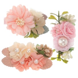 SAFIGLE 3pcs Floral Hair Clips for Girls Boy Girl Hair Accessories Faux Flowers for Birthday Parties Weddings and Photography