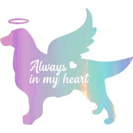 NBFU Golden Retriever Memorial Golden Retriever Angel Wings (Holographic Opal Purple) (Set Of 2) Premium Waterproof Vinyl Decal Stickers Laptop Phone Car Window Bumper Mug Tuber Cup Door Wall
