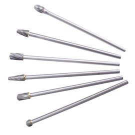 kimllier 6Pcs 10mm Rotary Aluminum Cut Burr Set 6mm 1/4 Inch Head 150mm Carbide Bit Fit for Woodworking, Drilling, Metal Carving, Engraving, Polishing