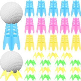 Honoson 30 Pieces Golf Simulator Tees for Home Outdoor Indoor Golf Tees Simulator Plastic Practice Training for Winter Turf and Driving Range, 15 Tall and 15 Small (Multicolor)
