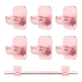 JHCJHC No Drill Curtain Rod Brackets - 20LB, 6 Pack Self Adhesive Curtain Rod Holder, Peel and Stick Wall Hooks, Renter Friendly Upgrades for Apartment, Kitchen, Bathroom, Dorm, Living Room and RV