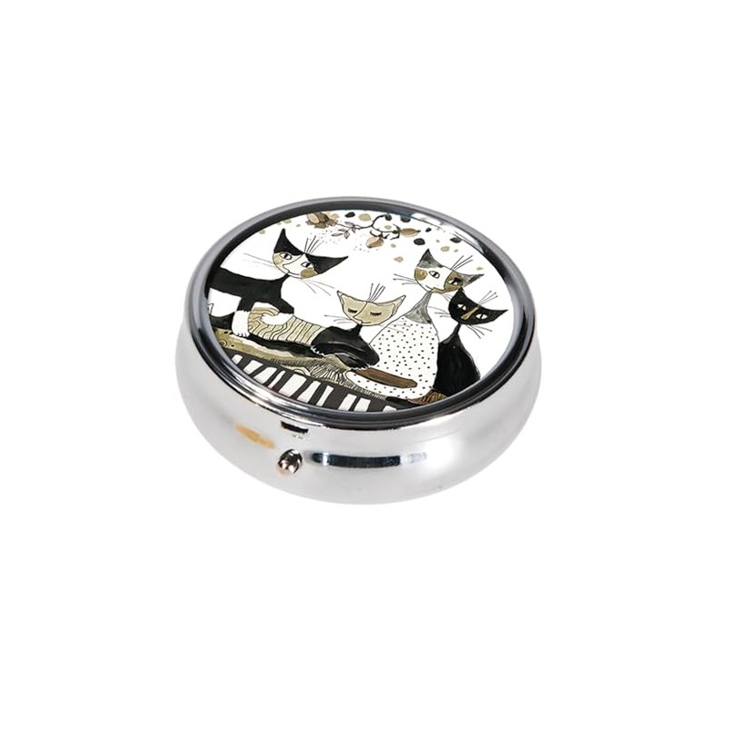 Wachtmeister Rosina Round Metal Pill Box for Cats Sepia Tablets