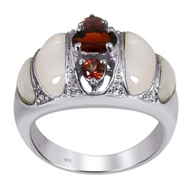 Red Garnet 6.90 Ct Oval 925 Sterling Silver Statement Rings For Women | Gemstones Ring Set For Womens | Beautiful Jewellery Present For Girls By Orchid Jewelry