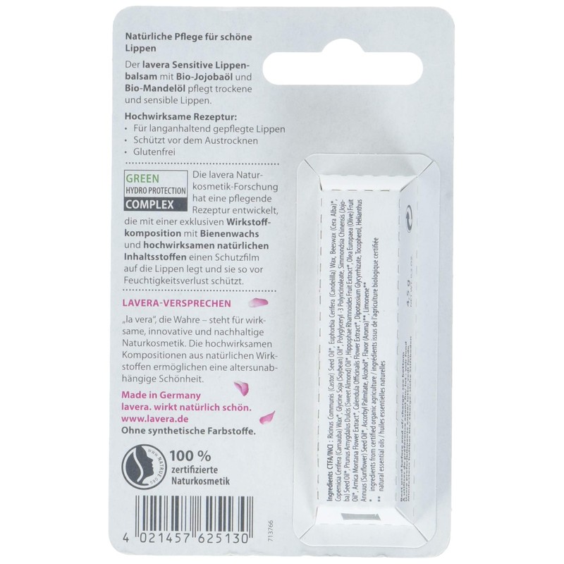 Lavera Basis Sensitive Lip Balm, 4.5 g