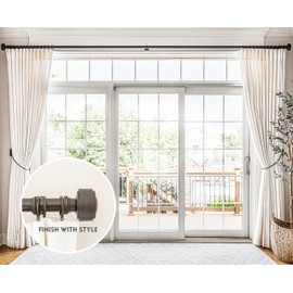 BLASTHOME® Luxury Layers Knob Finials – Fits Only Signature Collection Curtain Rods (Rod Not Included) - Premium Quality, Heavy Metal – Set of Two – Brushed Dark Brown