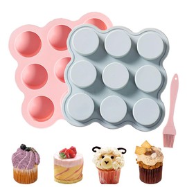 AWEELON 3 Pcs Silicone Air Fryer Egg Pan Reusable Air Fryer Egg Mold,Non-Stick Air Fryer Baking Pan 9 Cavity Silicone Muffin Pans for Pan Air Fryer Accessories