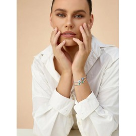 TenrSteel October BirthStone Jewelry Bangles for Women Cuff Bracelet Pink Crystal Bracelets Womens Bracelets