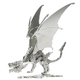 Kolotesame Mythical Ice Dragon 3D Metal Puzzle Model for Adults, Dragon DIY Building Model Kit, Fantasy Wyvern Creature Figurine for Gamers or Desk Metal Decor