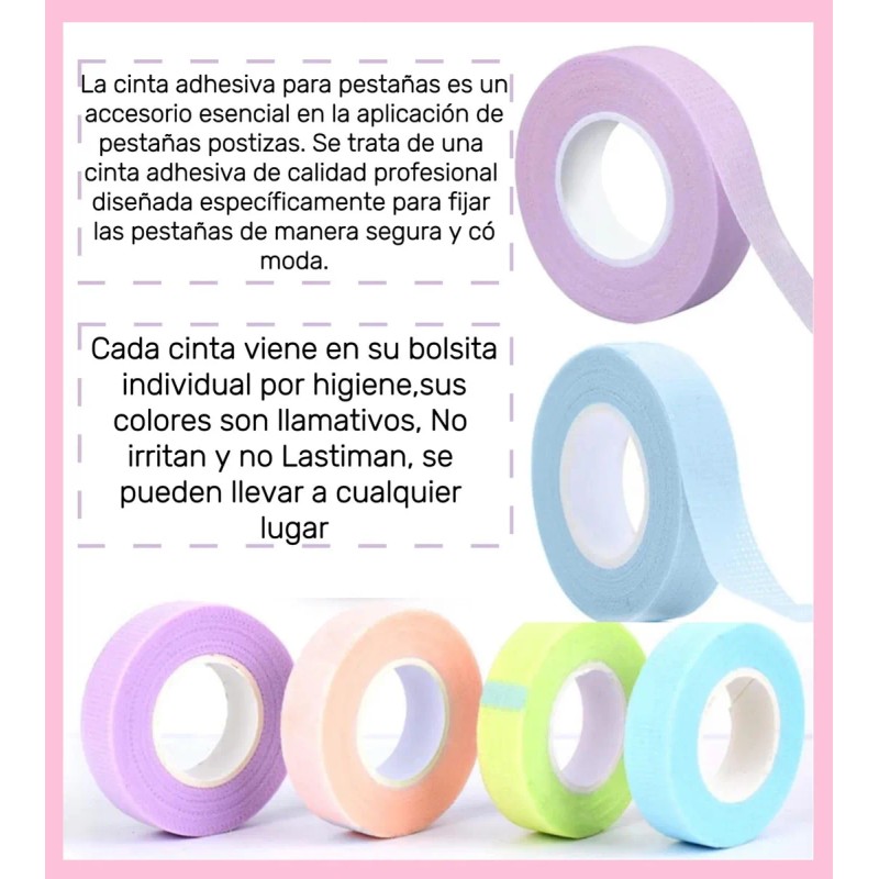10 Cintas Extensión De Pestañas Micropore Papel Cinta
