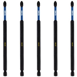 5 x Rennie Tools 150mm Long PZ2 Impact Screwdriver Driver Bits Set. Heavy Duty PoziDriv POZI No.2 Magnetic Screwdriver Bit Set. PZ2 Impact Driver Bits Pozidrive Screw Accessories. Black Oxide Coated