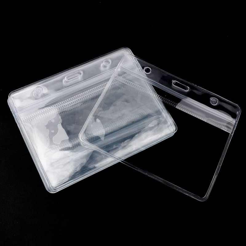 nuoshen 25pcs Waterproof Plastic Badge Holders Name Tag Clear Badge