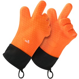 UNCO- Silicone Gloves Heat Resistant Gloves, Orange, Silicone Oven Mitts