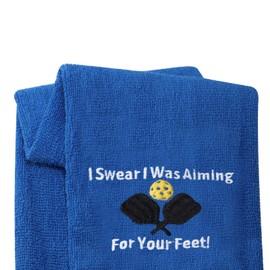LEVLO Funny Pickleball Lovers Gifts I Swear I was Aiming for Your Feet Towels for The Pickleball Player (Aiming for Your Feet)