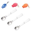 LUFOX 3Pcs Foldable Muti-function Stainless Steel Spork,Camping Traveller Sporks，Flatware Cutlery