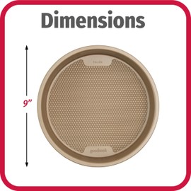 GoodCook BestBake Nonstick Textured Carbon Steel Round Pan, 9", Bronze