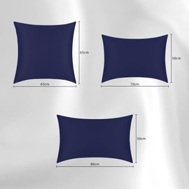 Silk Pillowcase 100% Silk 50 x 90 cm, Super Soft Silk Pillowcase 22 Momme, Low Allergy Pillowcases to Protect Hair and Skin, 1 Piece Breathable Cushion Cover, Dark Blue
