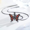 Freesloth Butterfly Necklaces for Women 925 Sterling Silver Red Opal