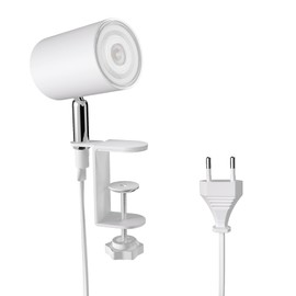 ledscom.de Waika Clamp Light Switch Matt White with LED GU10 Lamp 3 Levels Dimming: Max. 374 lm Warm White