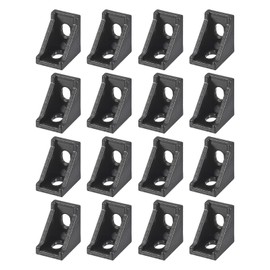 sourcing map 16Pcs Inside Corner Bracket Gusset, 28x28x20mm 2028 Angle Connectors for 2020 Series Aluminum Extrusion Profile Black
