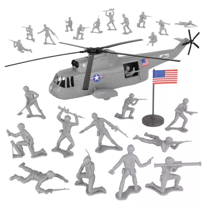 TimMee Processed Plastic SEA KING RESCUE HELICOPTER Playset Tim Mee