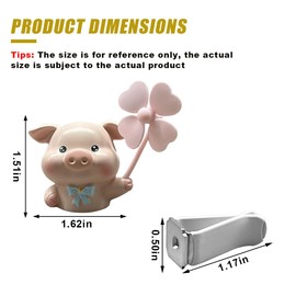 Cute Pig Car Air Fresheners Vent Clips, Rotating Windmill Car Aroma Diffuser Outlet Clip, Animal Car Dashboard Air Vent Trim Clip, Auto Interior Decoration Accessories (Pig)