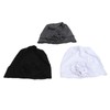 Women Turban Flower Cap Balck White and Gray Pure Color