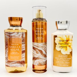 Warm Vanilla Sugar Bath and Body Work 3-Piece Bundle | Shower Gel, Fine Fragrance Mist and Body Lotion