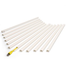 ZhiYo 204in Cord Covers for Wires on Wall, One Small Cord Hider Wall, Self-Adhesive TV Cable Hider, Paintable Wire Covers for Cords, Beige Cable Management Raceway Kit, 6X L14.2in W0.5in H0.3in