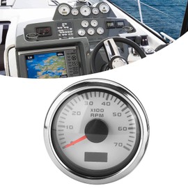 Akozon Tachometer, 52 mm/2.1 inch, 9-30 V DC Pointer Tachometer, IP67 Waterproof, Universal for Car, Truck, Boat