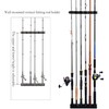 2 Set Vertical Fishing Rod Holders - Wall Mounted Storage