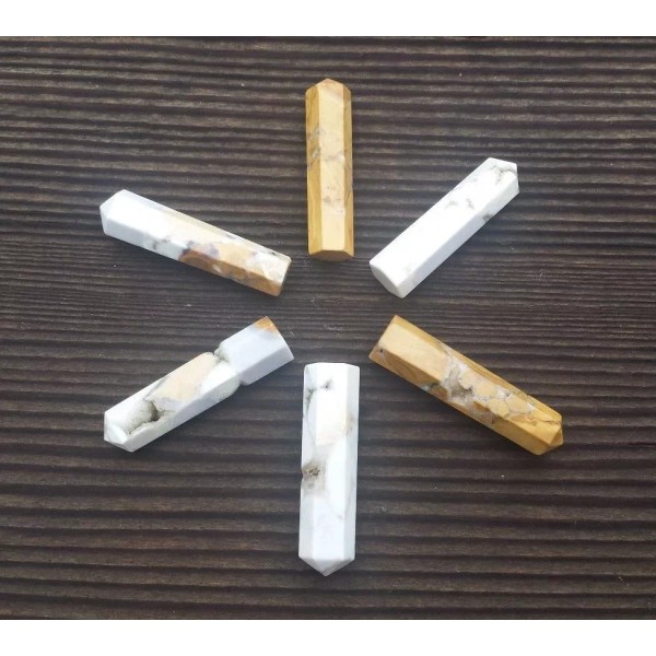 NATURAL FOSSIL JASPER SINGLE TERMINATED GEMSTONE CRYSTAL PENCIL POINT (ONE)