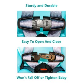 Car Seat Safety Buckle,Car Seat Safety Device, 2 Pieces Clip Child Car Seat Belt, Arm to Prevent Baby from Extending Seat Belt, Black